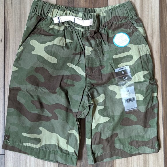Carter's Toddler Boys Short Green CAMO Cotton with Pocket Real Drawcords… - Picture 1 of 6